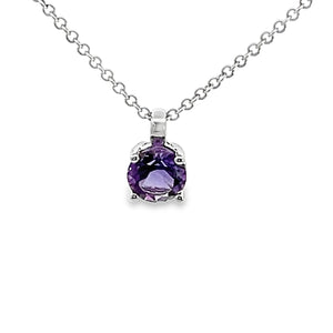 14Kt White Gold and Amethyst Pendant