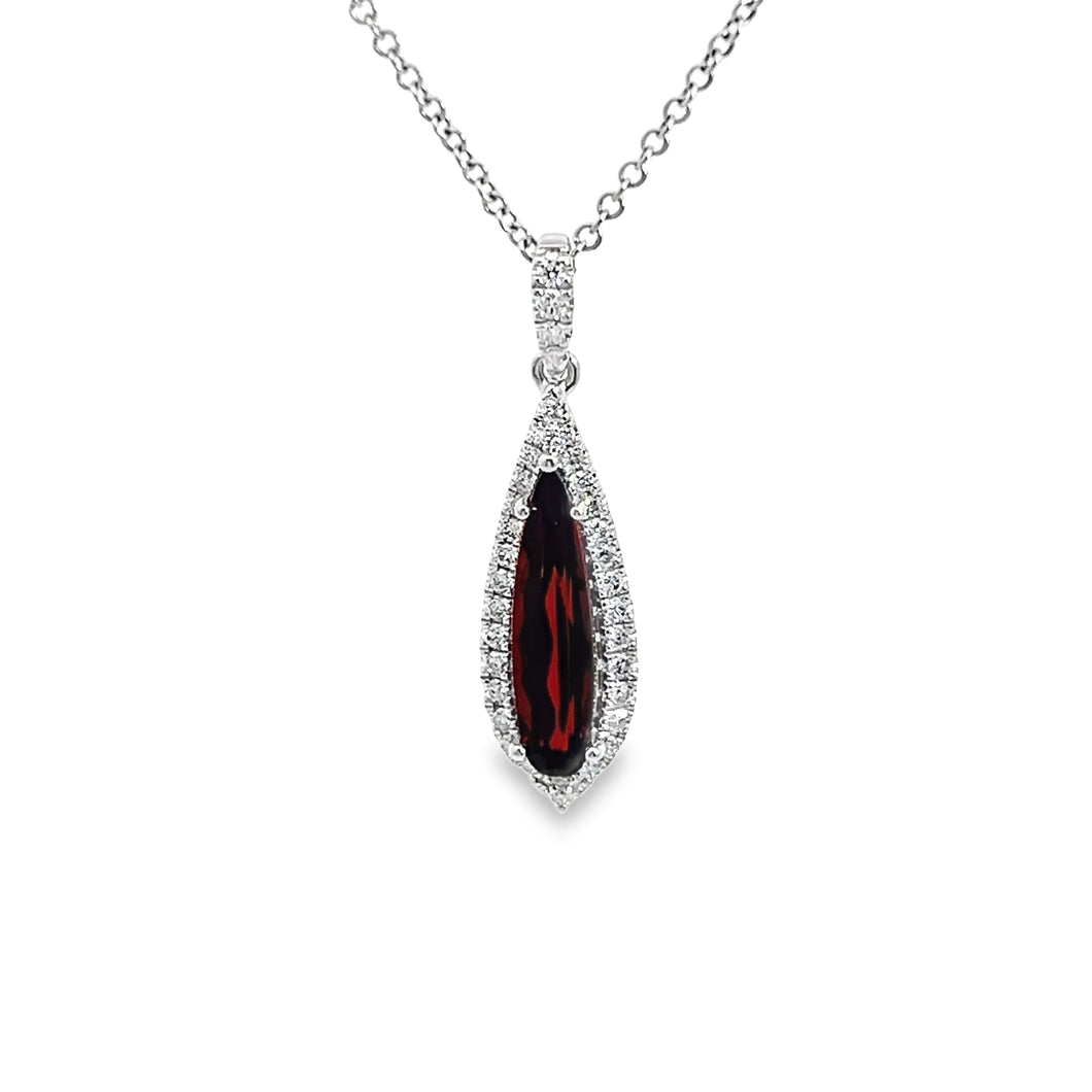 14kt White Gold Mozambique Garnet Pendant