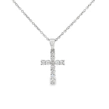 Load image into Gallery viewer, 14kt White Gold Diamond Cross Pendant
