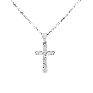 14kt White Gold Diamond Cross Pendant