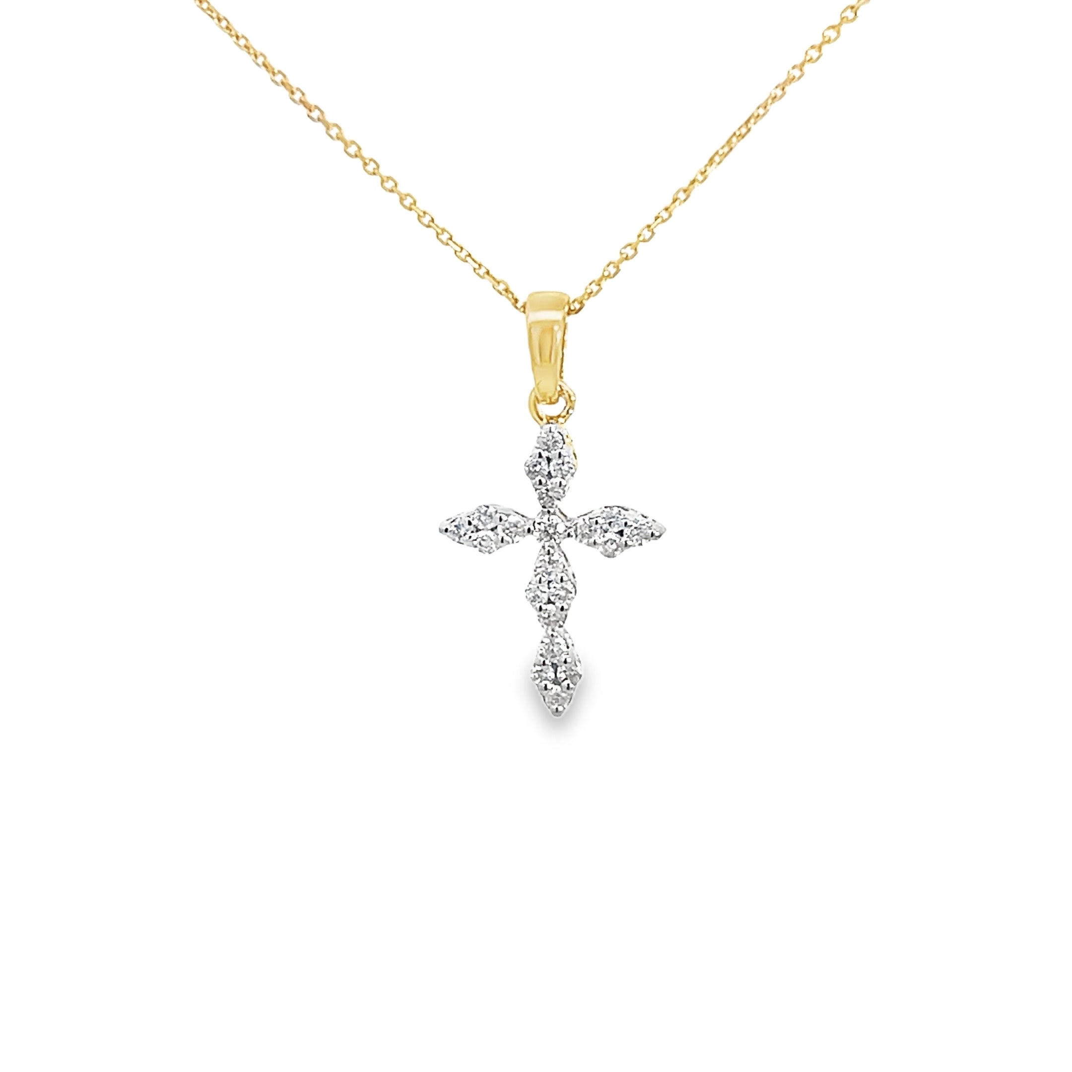 14kt Yellow Gold Diamond Cross Pendant