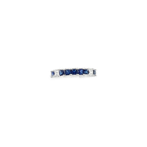 18kt White Gold Natural Blue Sapphire and Diamond Ring