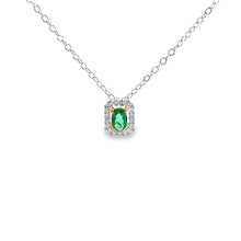 Load image into Gallery viewer, 18kt White Gold Natural Emerald and Diamond Pendant
