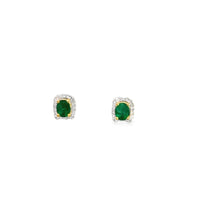 Load image into Gallery viewer, 18kt White Gold Emerald and  Diamond Earrings
