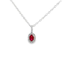 Load image into Gallery viewer, 18kt White Gold Natural Ruby and Diamond Pendant
