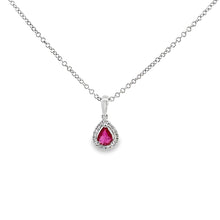 Load image into Gallery viewer, 18kt White Gold Natural Ruby and Diamond Pendant
