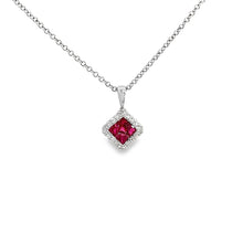 Load image into Gallery viewer, 18kt White Gold Natural Ruby and Diamond Pendant
