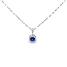 Load image into Gallery viewer, 18kt White Gold Natural Blue  Sapphire Pendant
