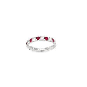 18kt White Gold Natural Ruby and Diamond Ring