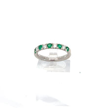 Load image into Gallery viewer, 18kt White Gold Natural Emerald and Diamond Ring
