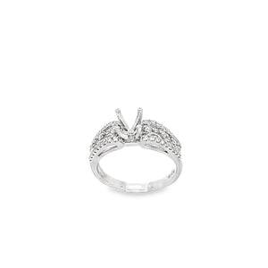 18kt White Gold Diamond Engagement Semi Mount Ring