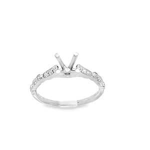 18kt White Gold Diamond Engagement Semi Mount Ring