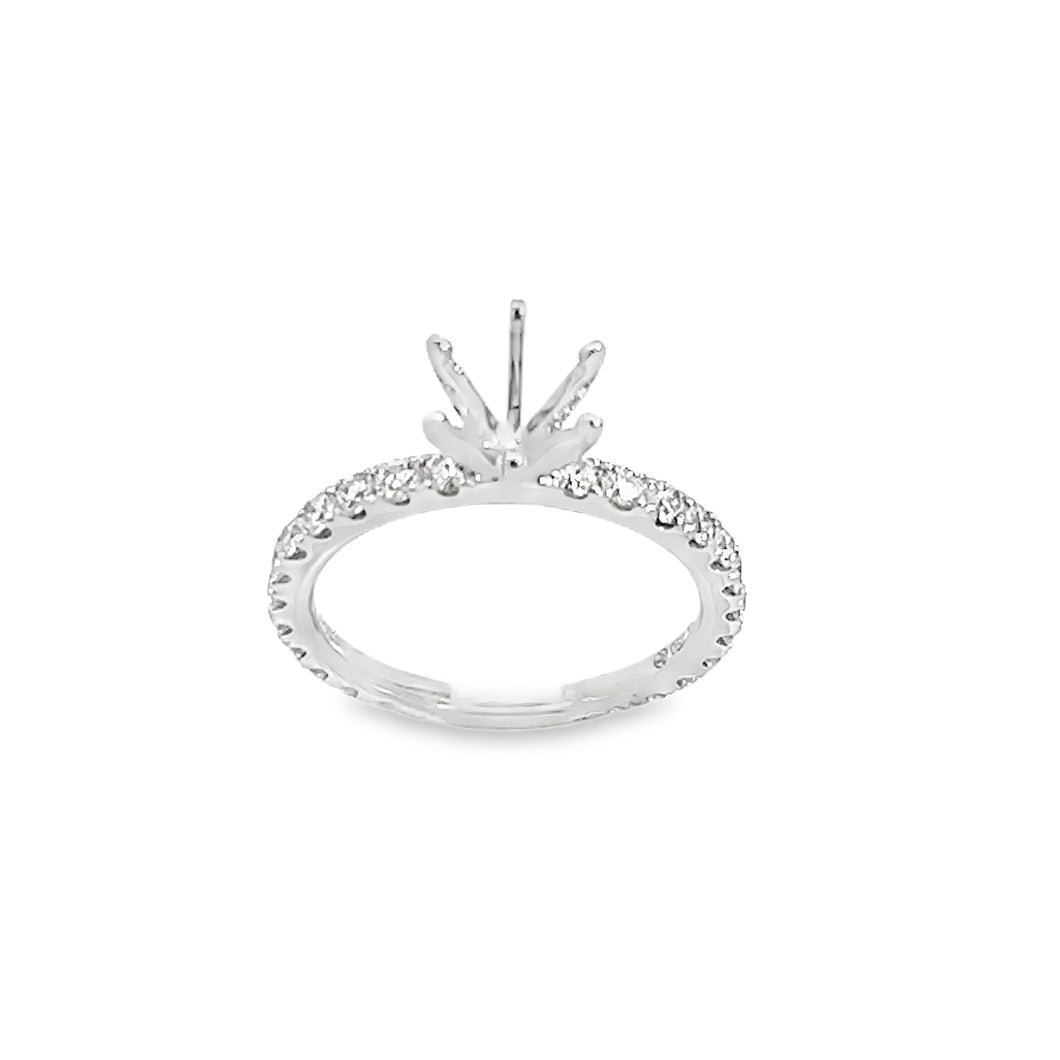 18kt White Gold Diamond Engagement Semi Mount Ring