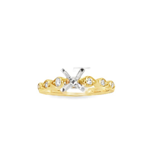 18kt Yellow Gold Diamond Engagement Semi Mount Ring