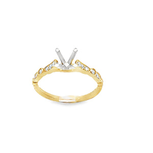 18kt Yellow Gold Diamond Engagement Semi Mount Ring