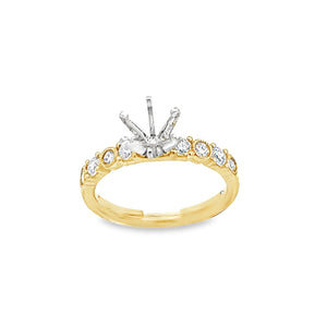 18kt Yellow Gold Diamond Engagement Semi Mount Ring