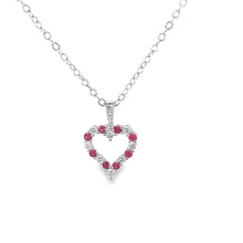 Load image into Gallery viewer, 14kt White Gold Natural Ruby and Diamond Pendant
