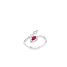 Load image into Gallery viewer, 14kt White Gold Natural Ruby and Diamond Ring
