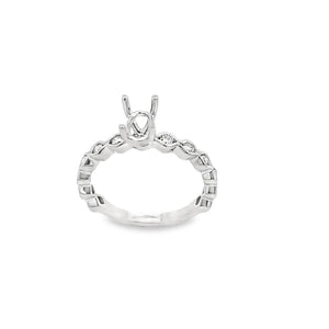 14kt White Gold Diamond Engagement Semi Mount Ring