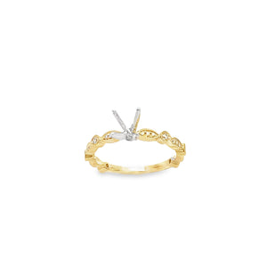 14kt Yellow Gold Diamond Engagement Semi Mount Ring