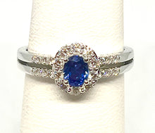 Load image into Gallery viewer, 18kt White Gold Natural Blue Sapphire and Diamond Ring
