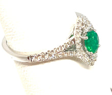 Load image into Gallery viewer, 18kt White Gold Natural Emerald and Diamond Ring
