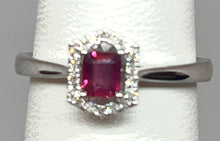 Load image into Gallery viewer, 18kt White Gold Natural Ruby and Diamond Ring

