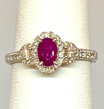 Load image into Gallery viewer, 18kt White Gold Natural Ruby and Diamond Ring
