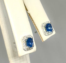 Load image into Gallery viewer, 18kt White Gold Natural Sapphire and Diamond Earrings
