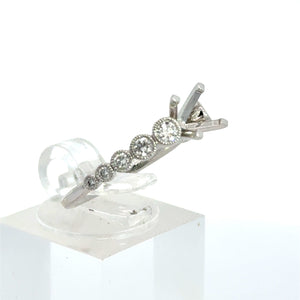 18kt White Gold Diamond Engagement Semi Mount Ring