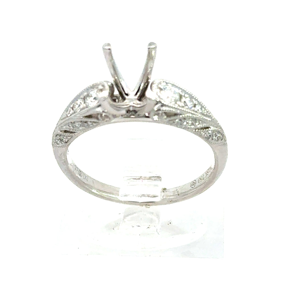 18kt White Gold Diamond Engagement Semi Mount Ring