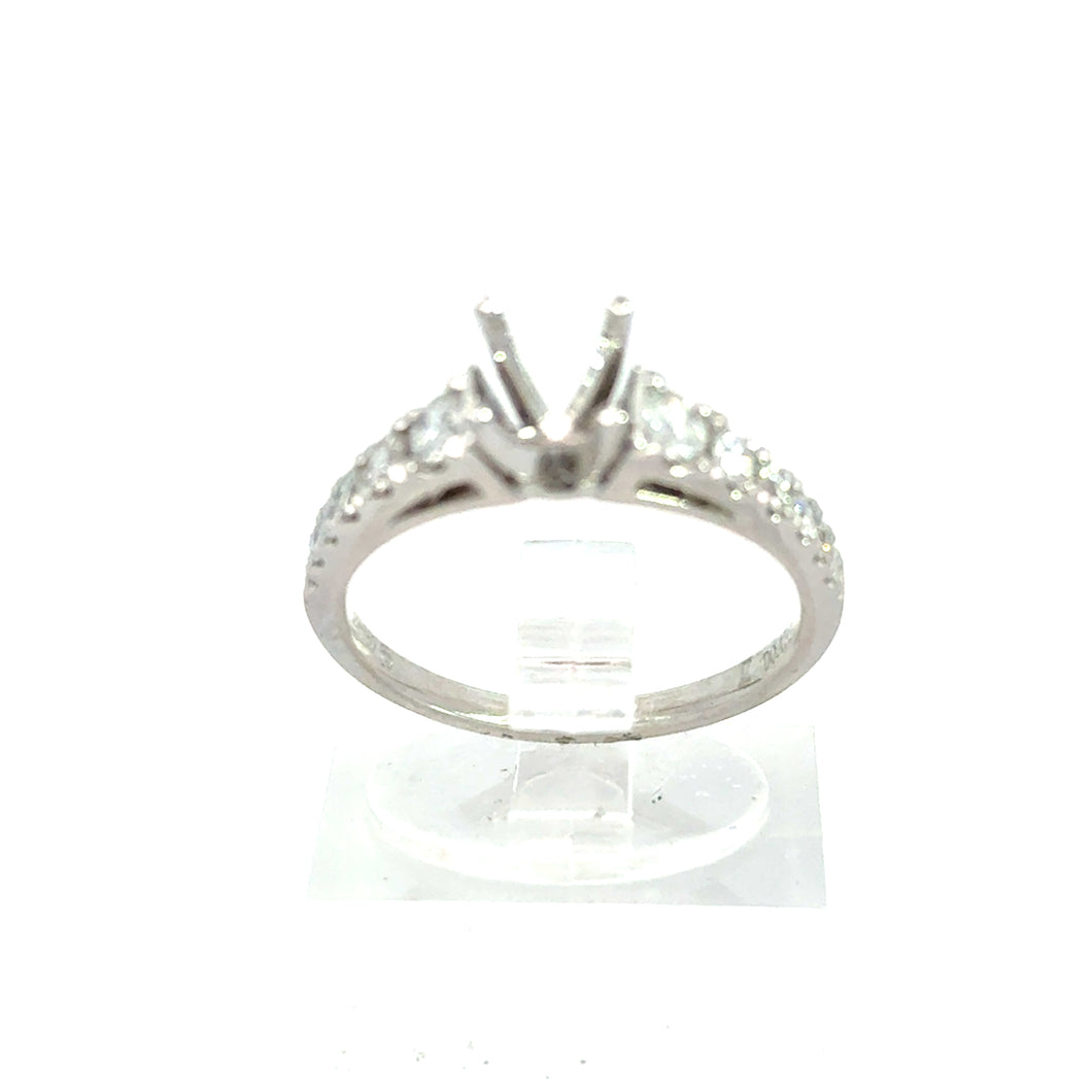 18kt White Gold Diamond Engagement Semi Mount Ring