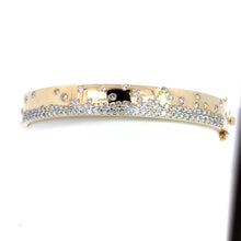 Load image into Gallery viewer, 14k  Yellow Gold Diamond Bangle Bracelet
