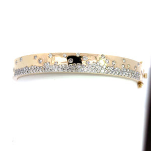 14k  Yellow Gold Diamond Bangle Bracelet
