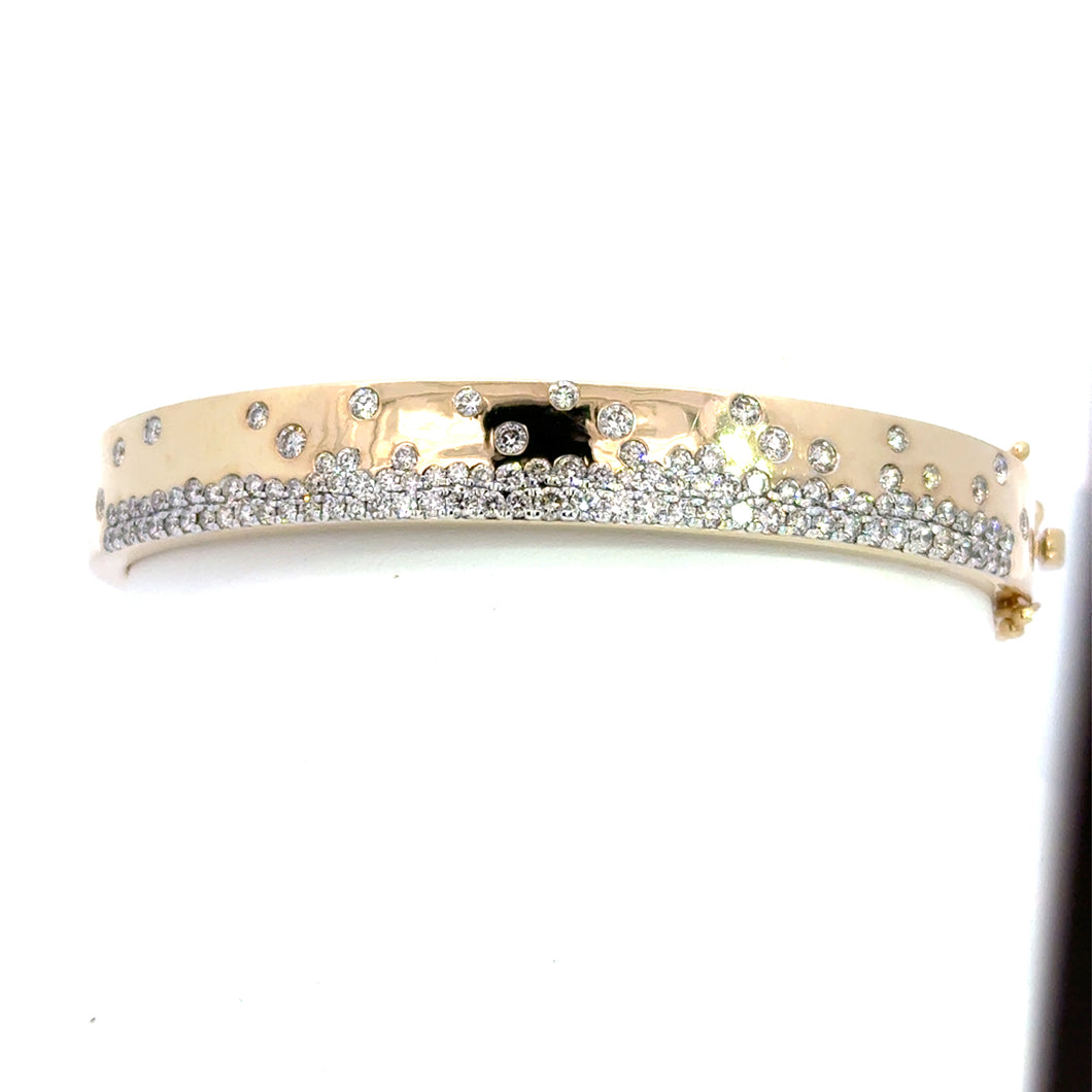 14k  Yellow Gold Diamond Bangle Bracelet