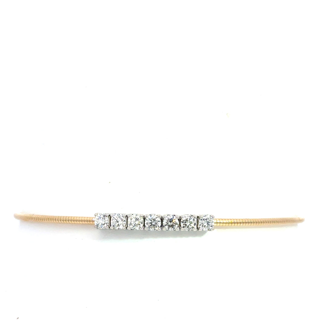 14k  Yellow Gold Diamond Bangle Bracelet