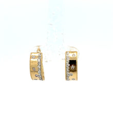 Load image into Gallery viewer, 14kt Yelow  Gold Diamond Hoops
