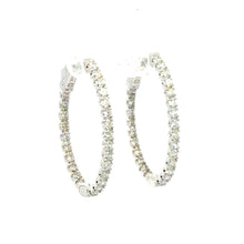 Load image into Gallery viewer, 14kt White Gold Diamond Hoops
