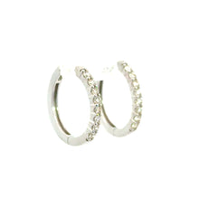 Load image into Gallery viewer, 14kt White Gold Diamond Hoops
