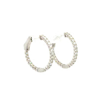 Load image into Gallery viewer, 14kt White Gold Diamond Hoops

