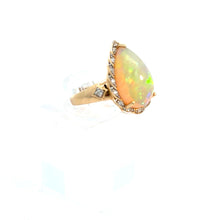 Load image into Gallery viewer, 14kt Yellow Gold Opal and Diamond Ring
