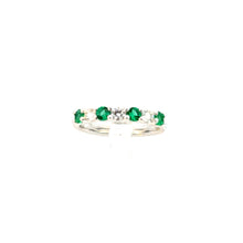 Load image into Gallery viewer, 14kt White Gold Natural Emerald and Diamond Ring
