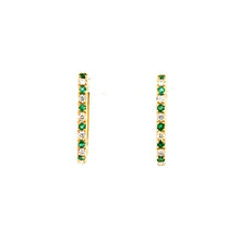 Load image into Gallery viewer, 14kt Yellow Gold Emerald and  Diamond Earrings
