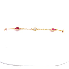 Load image into Gallery viewer, 14kt Yelloe Gold Ruby and Diamond Bangle Bracelet
