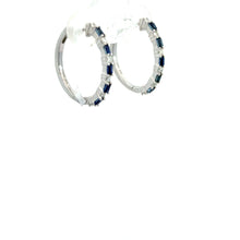 Load image into Gallery viewer, 14kt White Gold Natural Sapphire and Diamond Earrings
