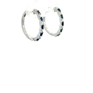 14kt White Gold Natural Sapphire and Diamond Earrings