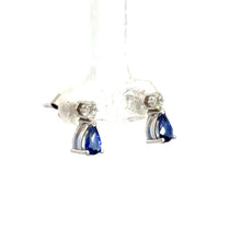 Load image into Gallery viewer, 18kt White Gold Natural Sapphire and Diamond Earrings
