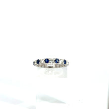 Load image into Gallery viewer, 14kt White Gold Natural Blue Sapphire and Diamond Ring
