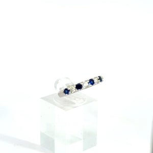 14kt White Gold Natural Blue Sapphire and Diamond Ring