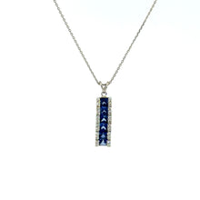 Load image into Gallery viewer, 14kt White Gold Natural Blue Sapphire and Diamond Pendant
